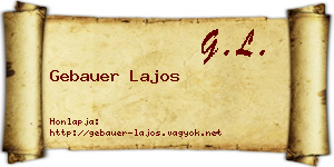 Gebauer Lajos névjegykártya